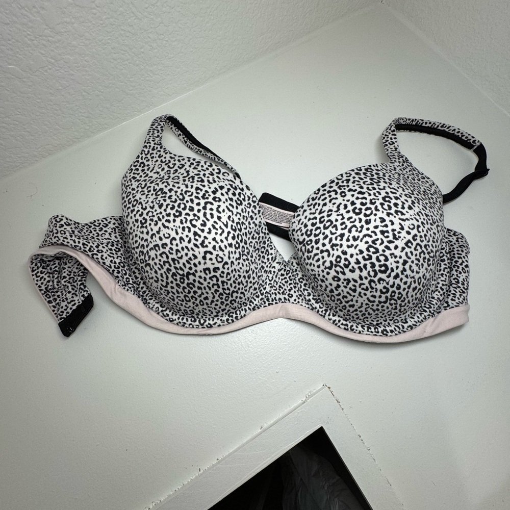 Victoria's Secret Black and White Leopard Print Bra